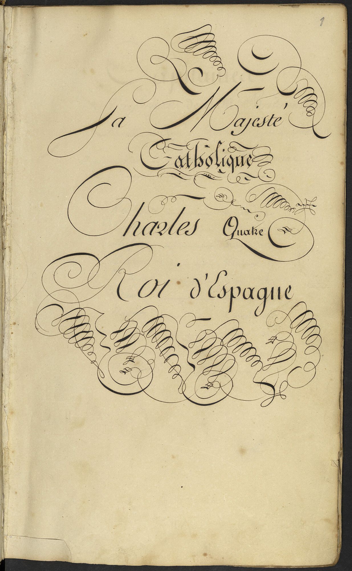 La première signature sur le Livre d'or, celle du roi d'Espagne, Charles IV (B-1542)